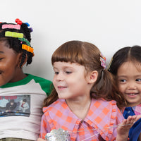 three girls with hair clips velvet bow clips best friends butter noodles luna hamilton the who plaid dress eugenia kids