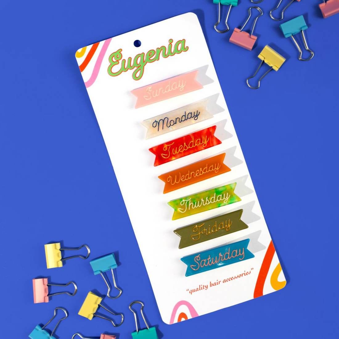 PREORDER Days of the Week Hair Clips