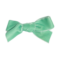 Aqua Vintage Velvet Mini Bow Hair Clips